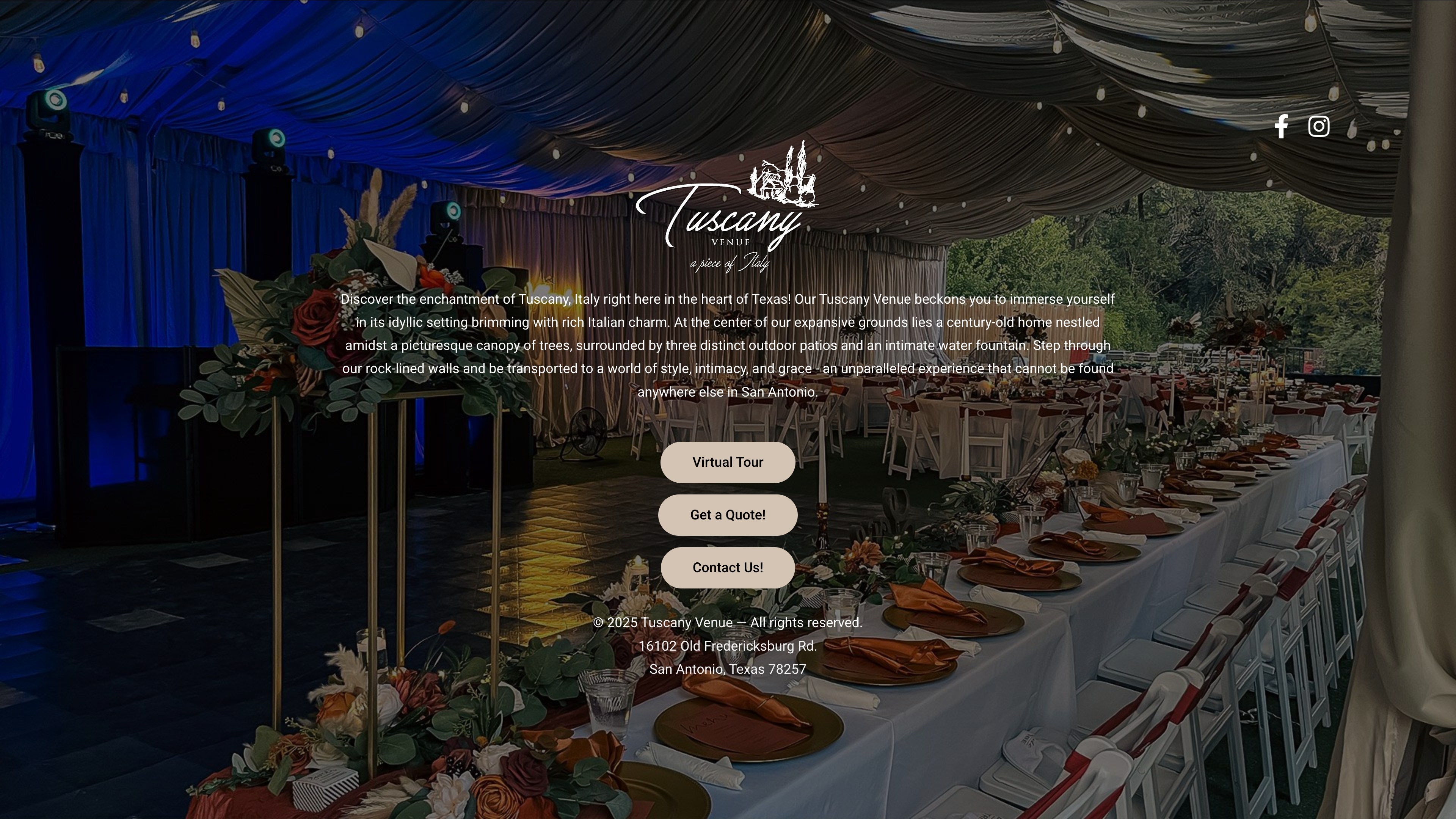 Tuscany Venue, a piece of Italy