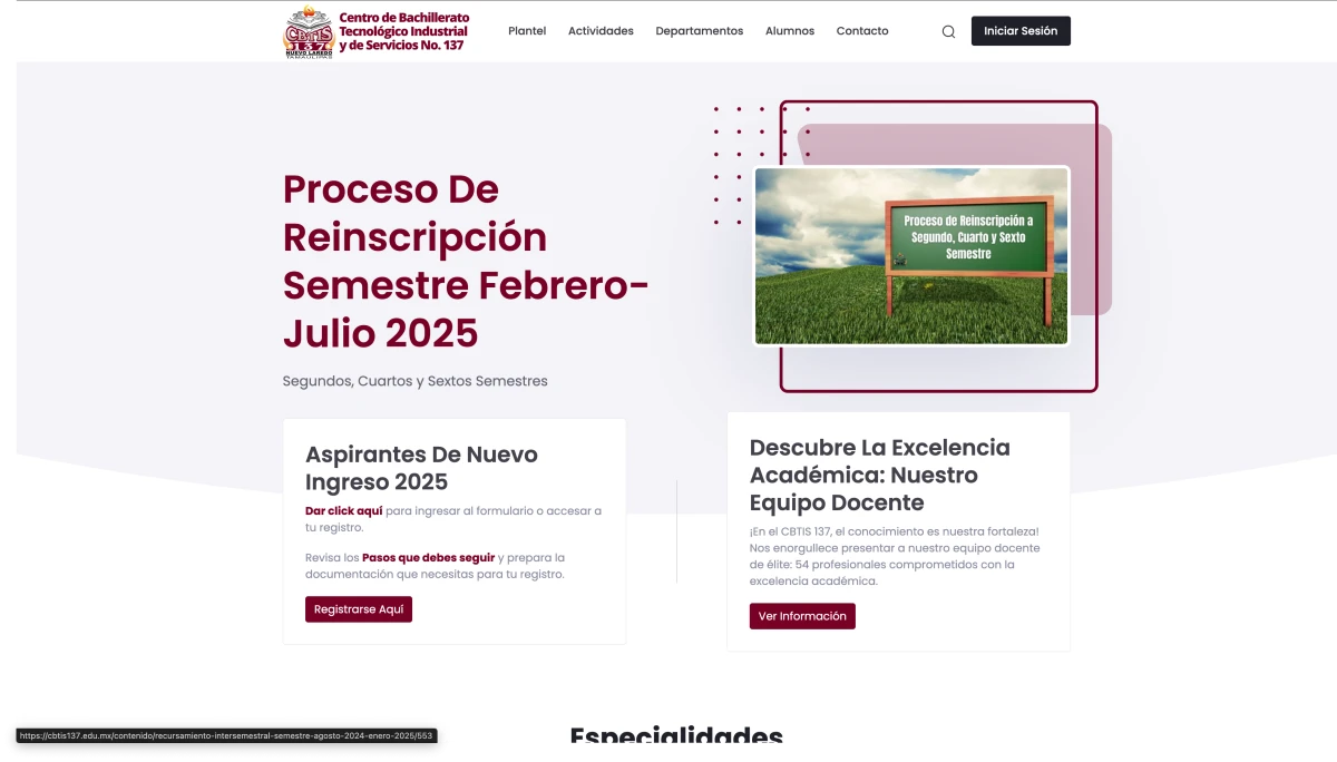 Captura de CBTis 137 - Nvo. Laredo, Tamaulipas